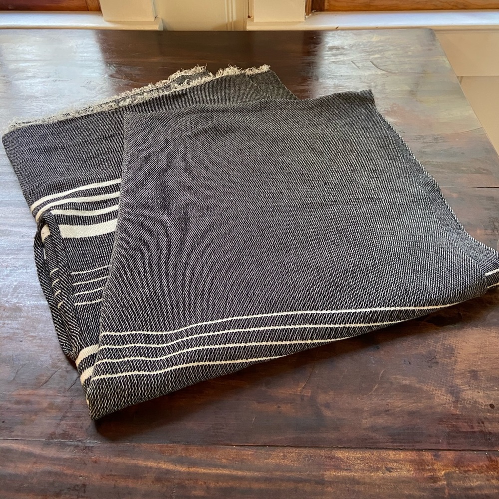 J. Crew poncho - black with white knit